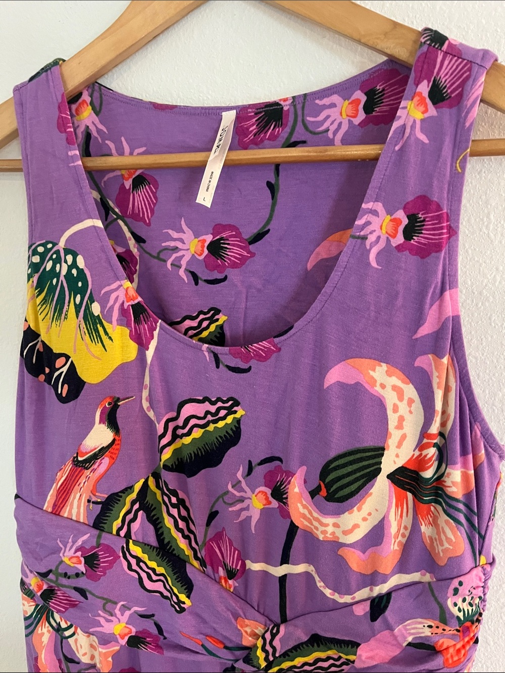 Soma Purple Floral Sleeveless Dress with Built In Bra - Picture 2 of 4